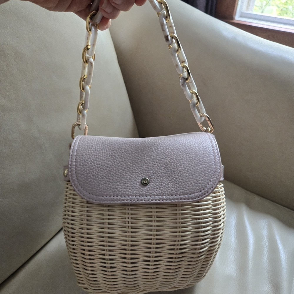 Tommy Bahama Cream and Pink Crossbody Bag